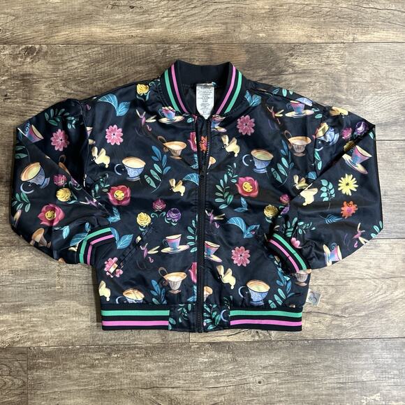 Disney ily 4ever Mad Tea Party Teacups Bomber Jacket Girls 7/8 Official Park